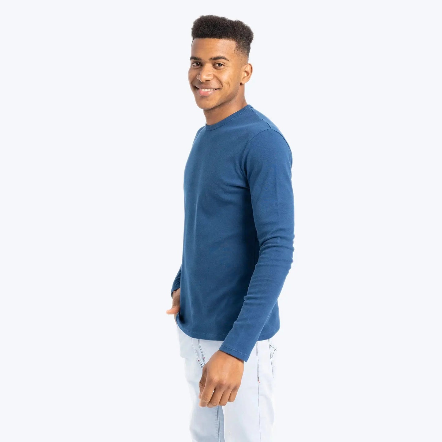 Men'S Organic Pima Long Sleeve Cotton T-Shirt