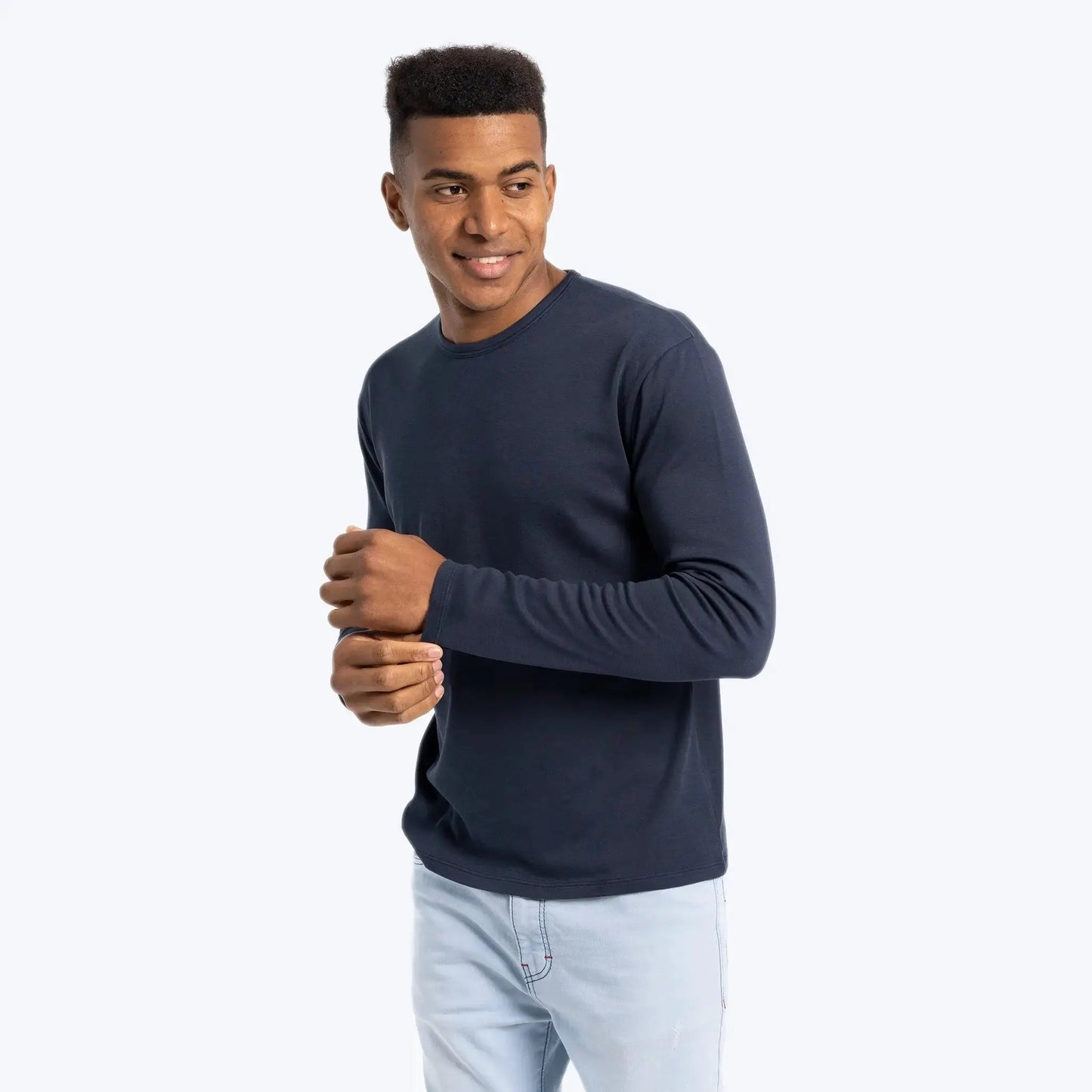 Men'S Organic Pima Long Sleeve Cotton T-Shirt