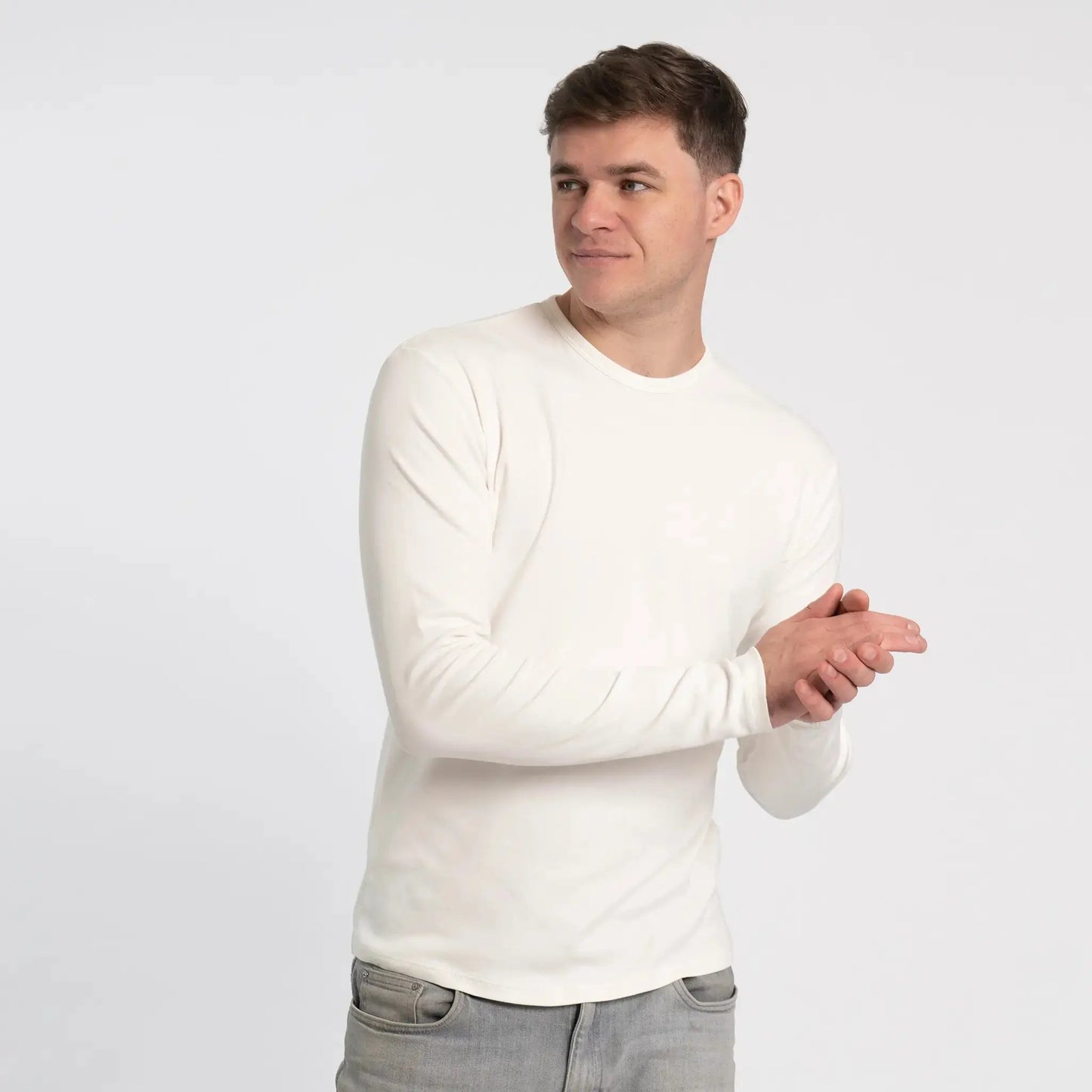 Men'S Organic Pima Long Sleeve Cotton T-Shirt
