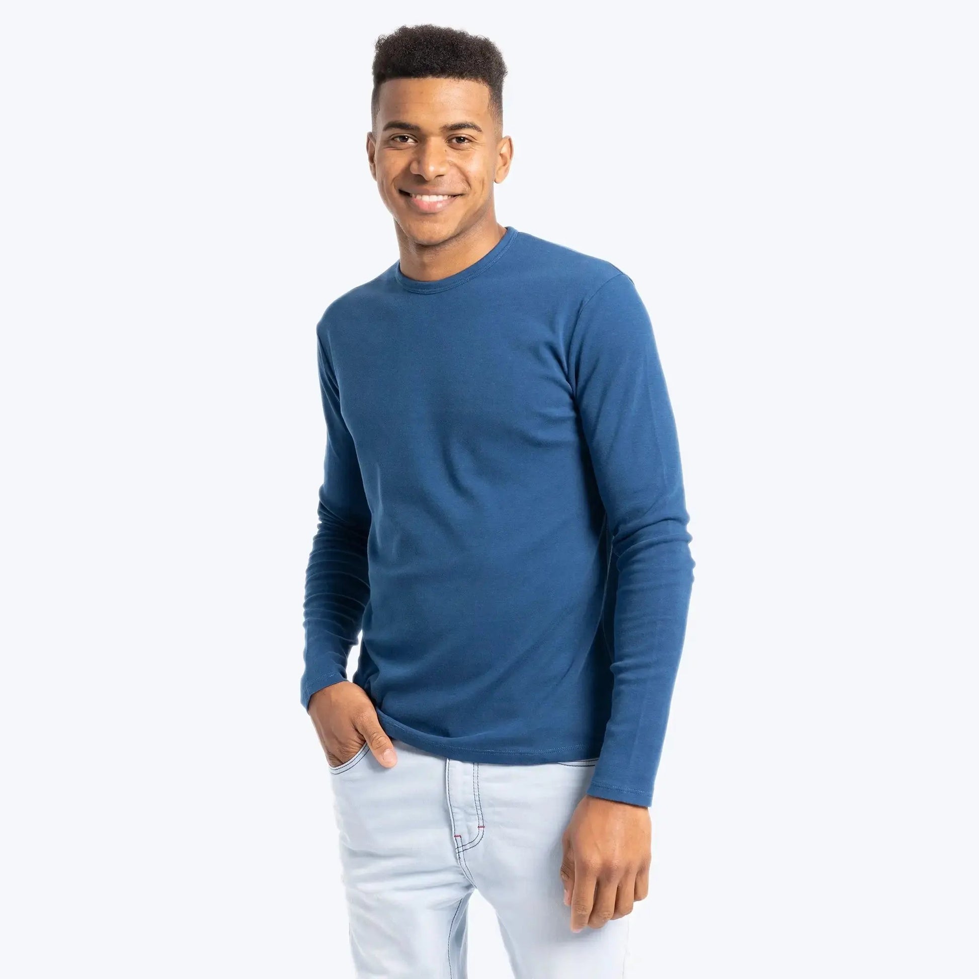 Men'S Organic Pima Long Sleeve Cotton T-Shirt