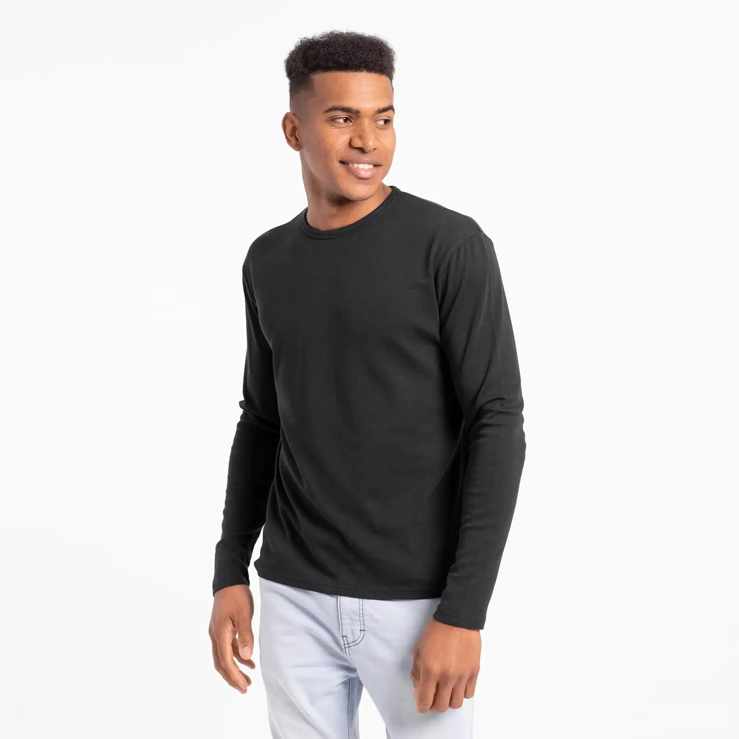 Men'S Organic Pima Long Sleeve Cotton T-Shirt