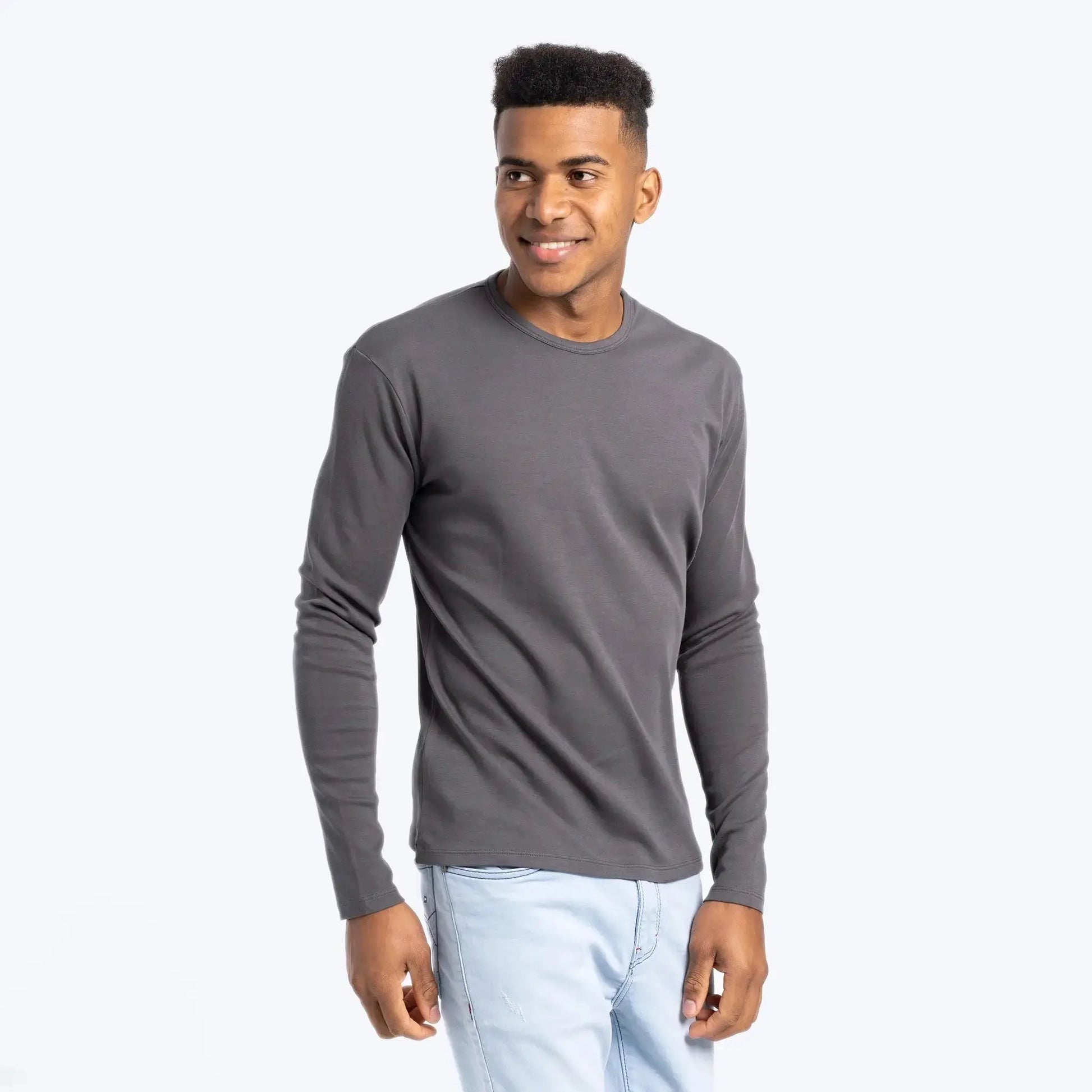 Men'S Organic Pima Long Sleeve Cotton T-Shirt