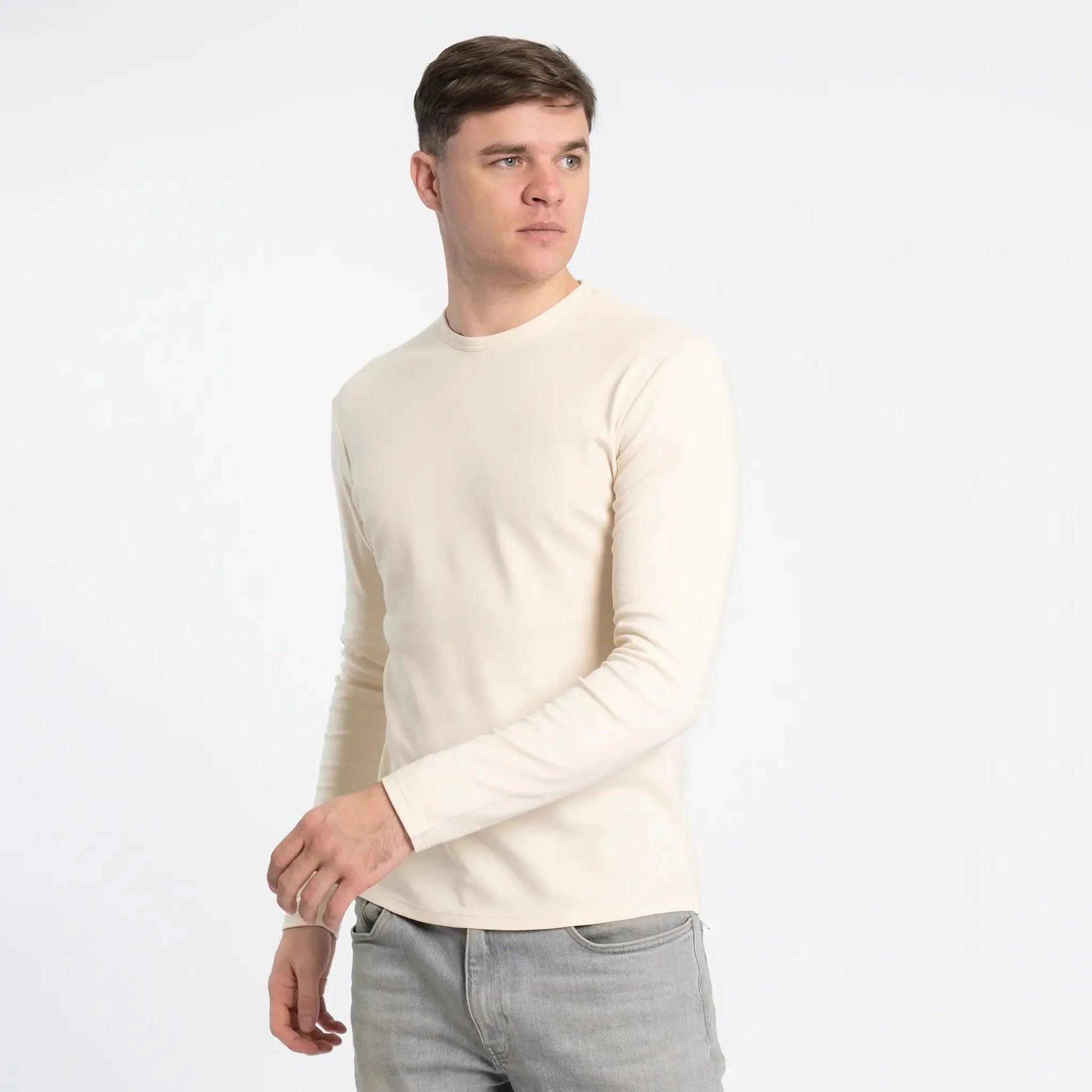 Men'S Organic Pima Long Sleeve Cotton T-Shirt